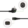 Câble alimentation secteur Europa IEC C13 - pour PC fixe / moniteur Coloris noir - 1m50