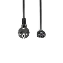 Câble alimentation secteur 3 pôles IEC C5 - trèfle - pour PC portables Coloris noir - 2,50¨m