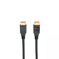 Câble Displayport 2.1 mâle/mâle avec verrouillage - connecteurs plaqués or - certifié VESA - 80Gbps - 16k@60Hz - 1m - Noir