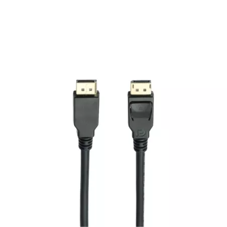 Câble Displayport 2.1 mâle/mâle avec verrouillage - connecteurs plaqués or- certifié VESA - 40Gbps- 16k@30Hz - 2m - Noir