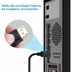 Câble HDMI Male / DisplayPort avec système de verrouillage - 2M