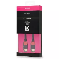 Câble HDMI mâle/mâle 75cm noir