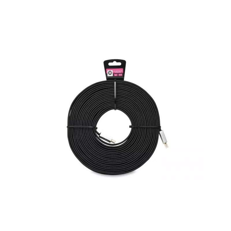 Câble HDMI noir ultra plat 10m Accroche cavalier