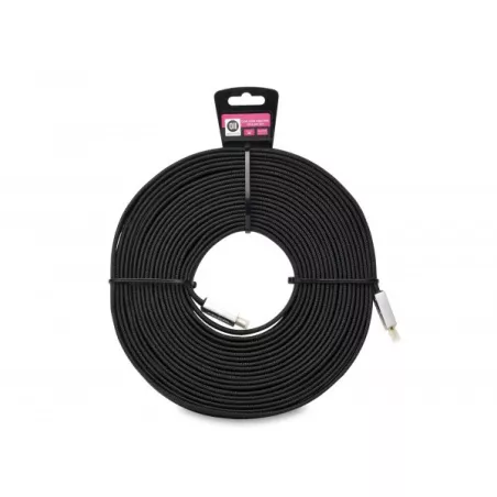 Câble HDMI noir ultra plat 10m Accroche cavalier