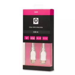 Câble HDMI mâle/mâle blanc 1m50