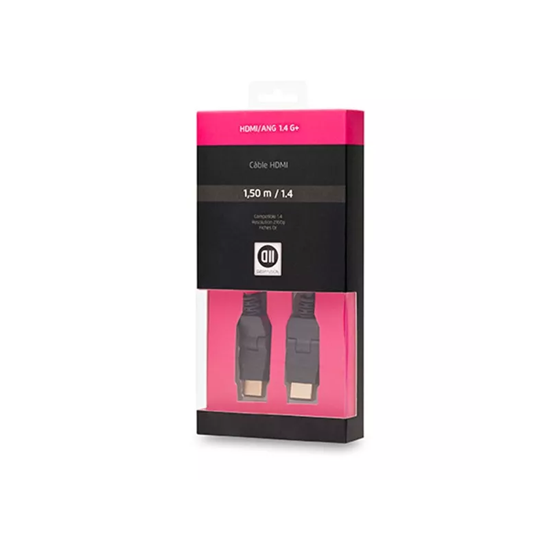 Câble HDMI mâle/mâle - 1m50 noir inclinable à 180°