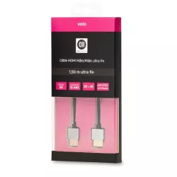 Câble HDMI 2.0 ultra fin 1.5m noir