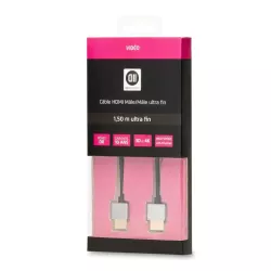 Câble HDMI 2.0 ultra fin 1.5m noir