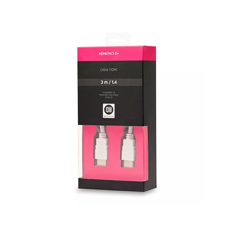 Câble HDMI mâle/mâle blanc 3M