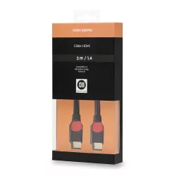 Câble HDMI 1.4 M/M - High Speed HD 3 m - Fiches Or