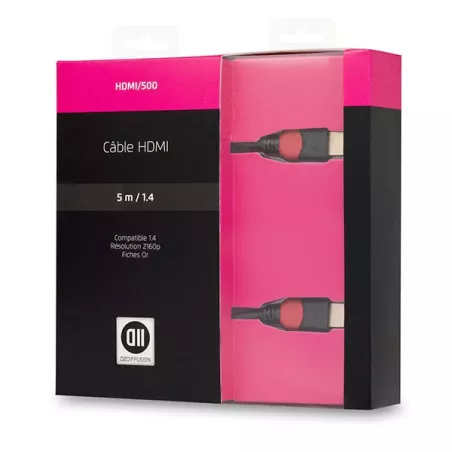 Câble HDMI mâle/mâle 5m noir