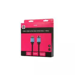 Câble HDMI mâle/mâle 2.1 en nylon tressé - 5m - compatible 8K/60Hz - 4K/120Hz