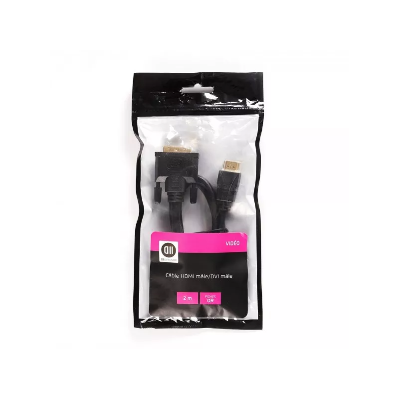 Câble HDMI mâle/ DVI mâle 2 m DVI-D 24+1