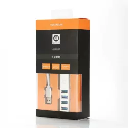 Hub 4 ports USB 3.0 2 alimentations possibles PC ou secteur Inclus câble micro USB+chargeur 2A