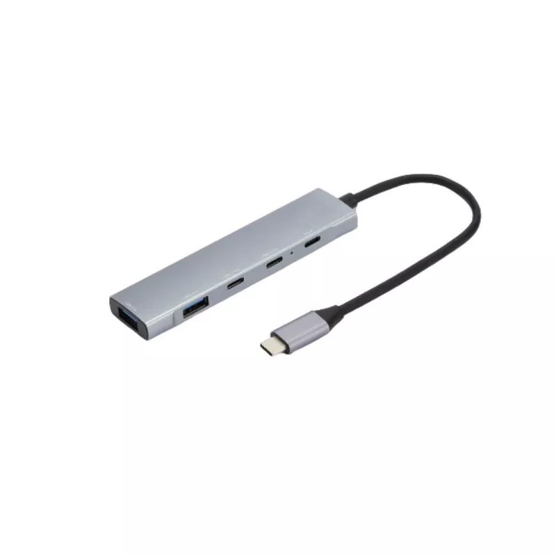 Hub USB C 5 ports, 2 ports USB A 3.2 gen 1, 2 ports USB-C 3.2 gen 1 superspeed 5Gbps, 1 port USB-C Power Delivery charge 100W…