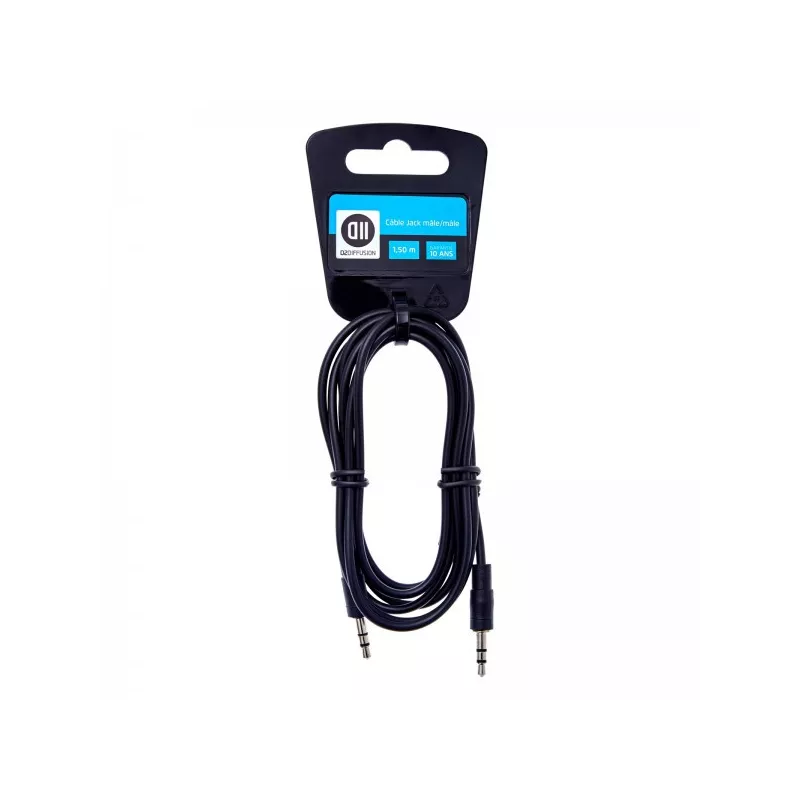 Câble Jack 3.5mm mâle 1.50 m Accroche Cavalier