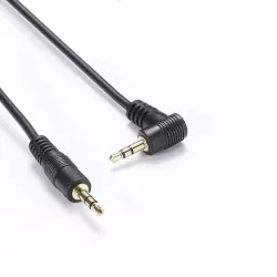 Câble Jack 3.5mm mâle coudé 1.50 m Fiches Or