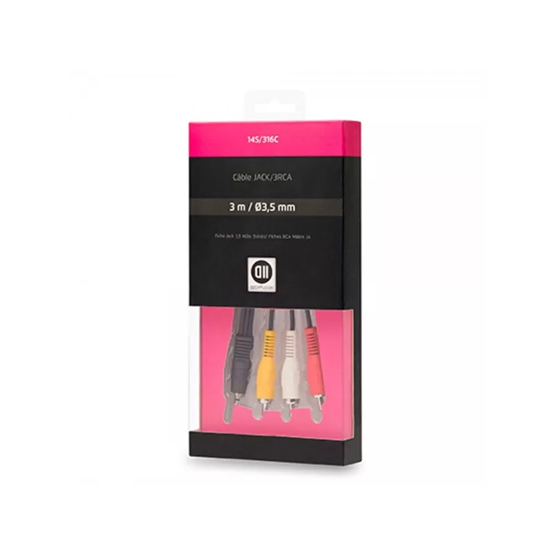 Câble Jack3,5mm mâle/3RCA mâle 1m50
