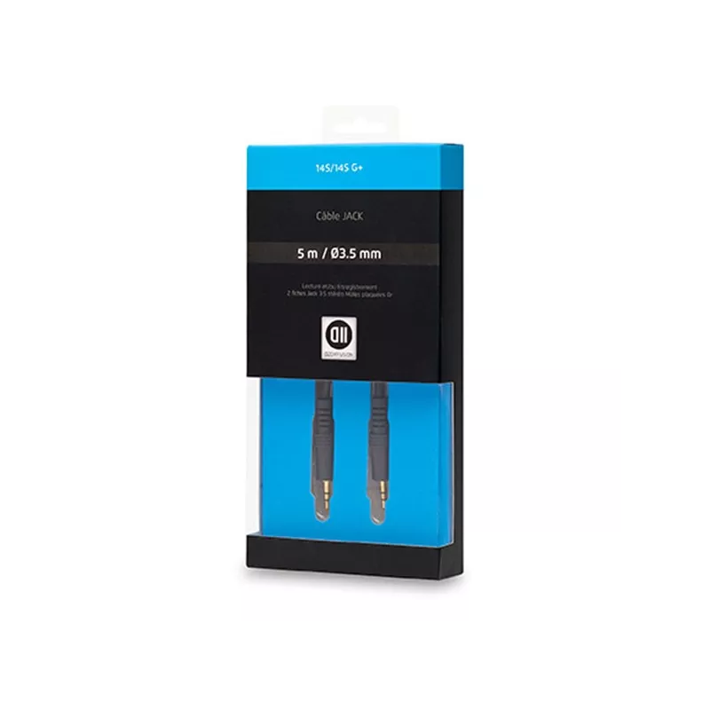 Câble Jack 3.5mm mâle 5 m Fiches Or