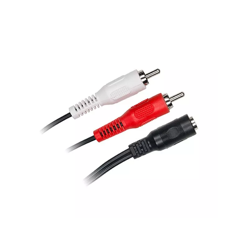Câble Jack femelle/2 RCA mâle 15 cm