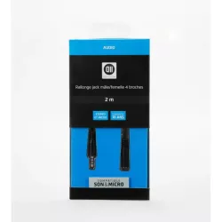 Rallonge Jack 3,5 mm mâle/femelle 4 broches - 2M Transmission son et micro