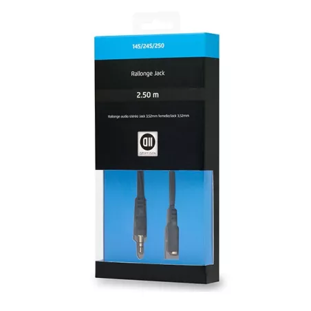Câble Jack 3,5 mm mâle/femelle 2.50 Fiches Or