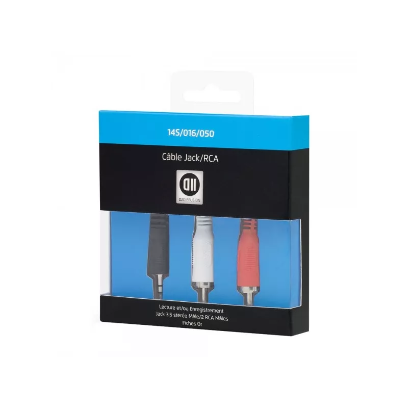 Câble Jack3,5mm mâle/2RCA mâle 50cm
