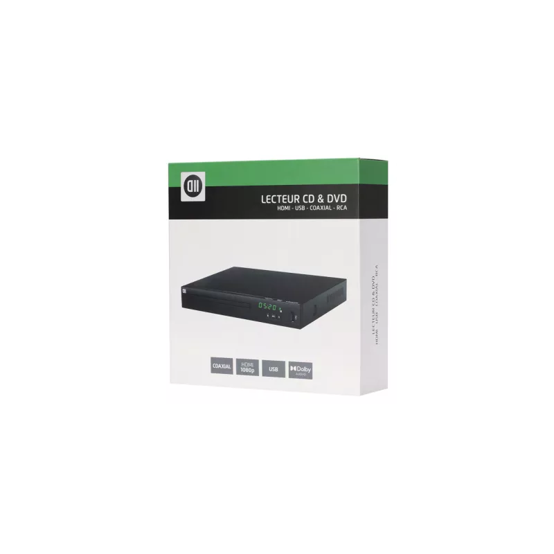 Lecteur D2 CD & DVD HDMI - Connecteurs : HDMI / COAXIAL / USB / RCA, USB 2.0 - télécommande incluse - Compatible multi-formats…
