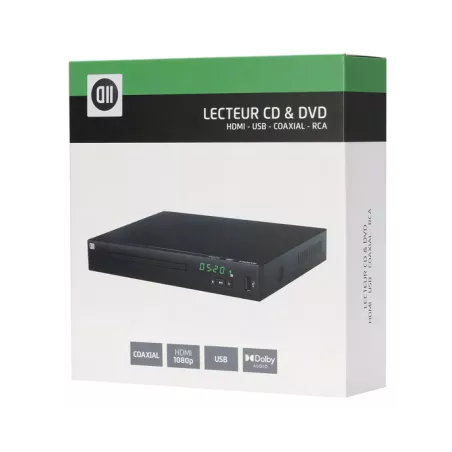 Lecteur D2 CD & DVD HDMI - Connecteurs : HDMI / COAXIAL / USB / RCA, USB 2.0 - télécommande incluse - Compatible multi-formats…