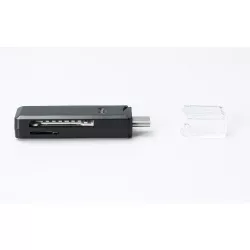 D2 - Lecteur de cartes SD/micro SD/SDHC - Port USB-C (USB 3.2 gen 1) - transferts jusqu'à 5 Gbps - coloris noir