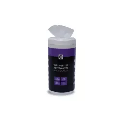 Boîte de 100 lingettes nettoyantes pour appareils multimédias / écrans - sans alcool - 13x15 cm