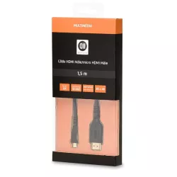 Câble HDMI 1.4 M/micro HDMI M 1.50 m câble noir connecteur gold