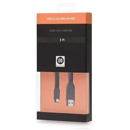Câble USB 2.0 Amâle/B micro mâle 3m