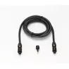 Câble Optique Mâle/Mâle 1.50m HG Connecteurs plaqués or Câble tressé - avec adaptateur