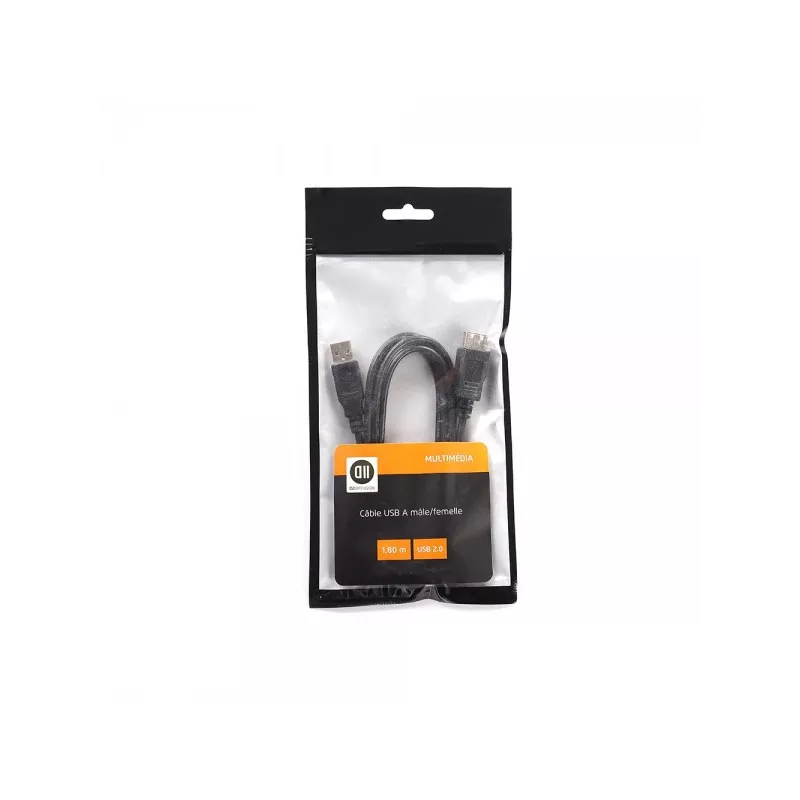 Câble USB 2.0 A mâle/femelle 1.80 m