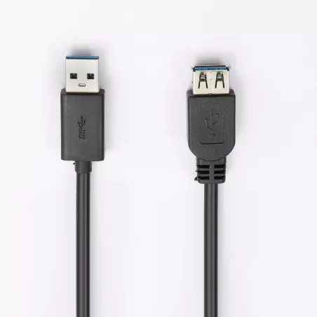 Rallonge USB 3.0 - 2m USB A mâle / USB A femelle Coloris noir
