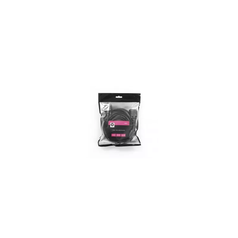 Rallonge VGA mâle/femelle 5m noir - avec ferrite - full HD vendu en SACHET gaine 8mm
