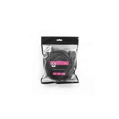Rallonge VGA mâle/femelle 5m noir - avec ferrite - full HD vendu en SACHET gaine 8mm