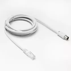 Câble RJ45 mâle vers coaxial mâle Longueur 2.00m - diamètre 9.52mm Blanc