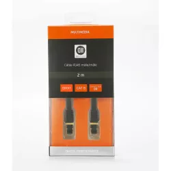 Câble RJ45 droit couleur noir - 2m S/STP Cat 8 avec snagless et connecteurs en or