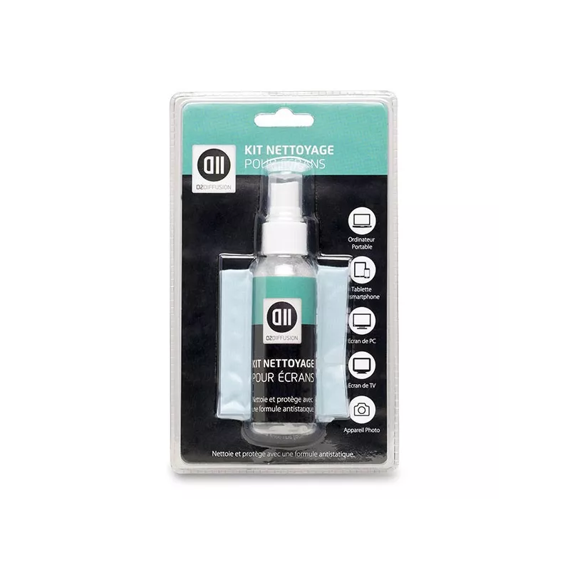 Kit de nettoyage -1 spray de 60ml + 1 chiffonnette en microfibres 20x30cm