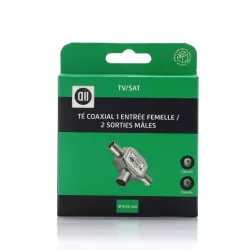 Té Coax 9.52mm 1 entrée Femelle / 2 sorties Mâle