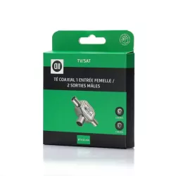 Té Coax 9.52mm 1 entrée Femelle / 2 sorties Mâle