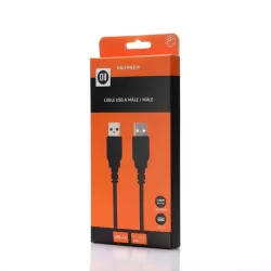 Câble USB2.0 A mâle/mâle 1.80m noir