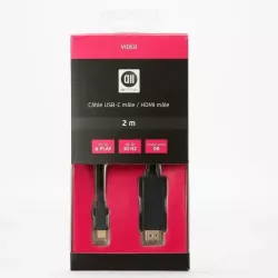Câble USB-C vers HDMI mâle/mâle compatible avec appareils en USB-C 3.1 et alt DP" mode connecteurs or - 2m - noir