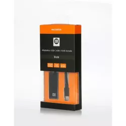 Adaptateur USB-C mâle /RJ45 femelle 10M/100M/1000M - câble 9 cm Pour tablette, Macbook et PC Plug & Play