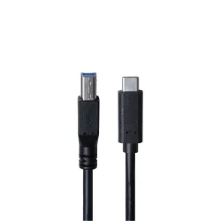 Câble USB-C 3.0/USB B 2m - noir - 5Gbit/s - Connectique professionnelle