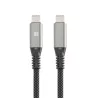 Câble USB-C/USB-C mâle/mâle 1m - USB 4.0 - charge 240W (3A/20V) - 40Gbps - tressé - connecteurs renforcés