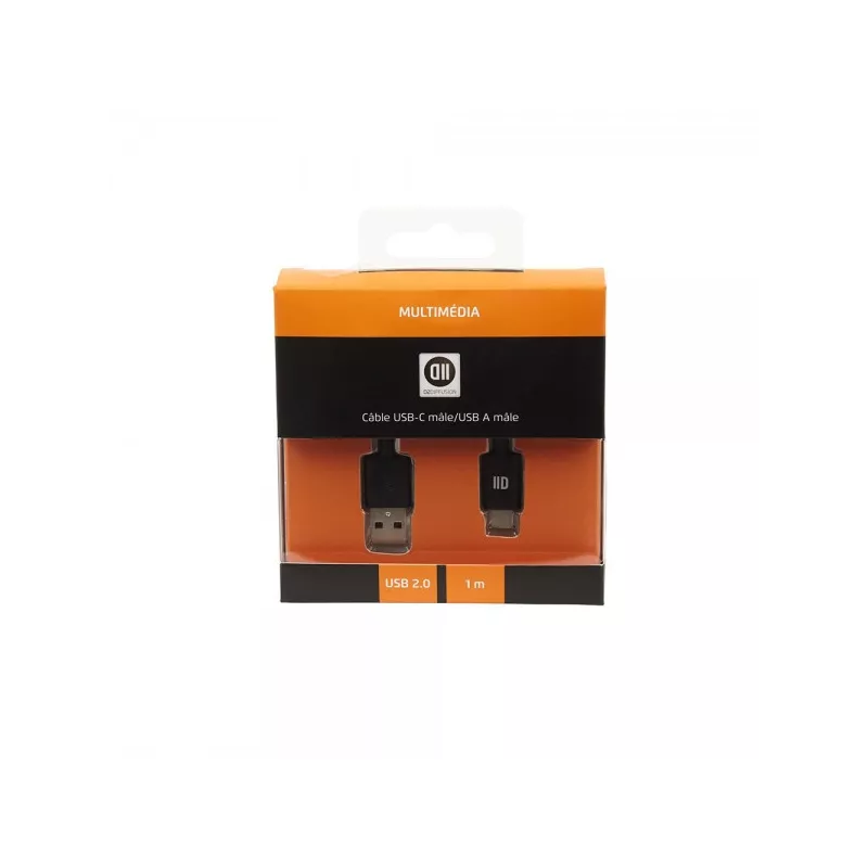 Câble USB-C 2.0/USB A mâle 1m - noir new connecteur tablette/smartphone