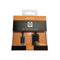 Câble USB2.0 Femelle vers micro USB Mâle 15 cm Noir - cable OTG